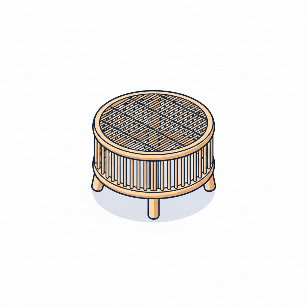 Rattan Footstool / Garden Stool