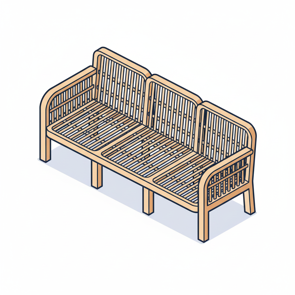 3 Seater Rattan Sofa / Garden Seat